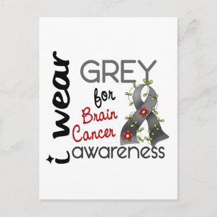 Brain Cancer I Wear Grey For Awareness 43 Postcard