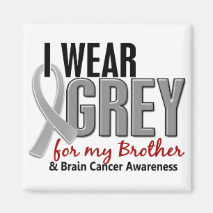 BRAIN CANCER I Wear Grey For My Brother 10 Magnet