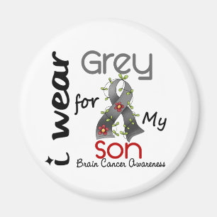 Brain Cancer I Wear Grey For My Son 43 Magnet
