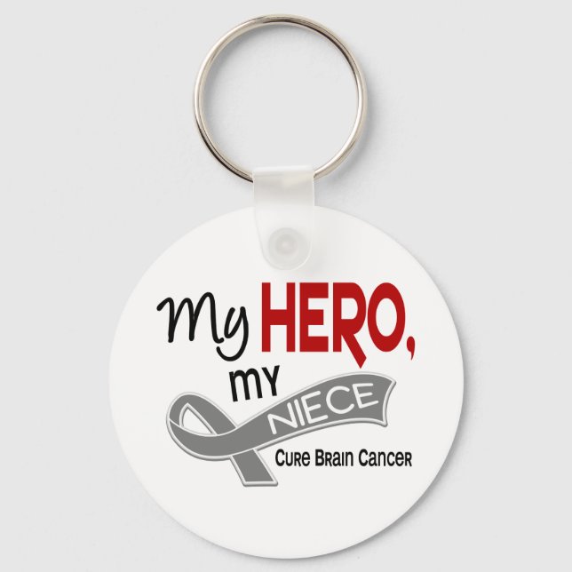 Brain Cancer MY HERO MY NIECE 42 Key Ring (Front)