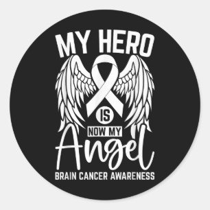 Brain Cancer My Heroes Is Now My Angel Neurosurgeo Classic Round Sticker
