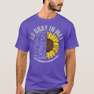 Brain Cancer Tumour Awareness Go Grey In May Sunfl T-Shirt
