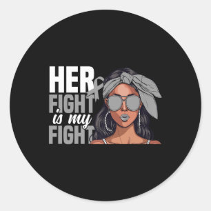 Brain Cancer Warrior Ribbon Glioblastoma Brain Tum Classic Round Sticker