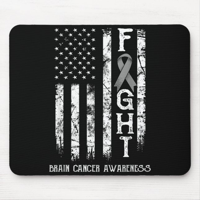 Brain Cancer Warrior US Flag Mouse Pad (Front)
