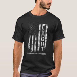 Brain Cancer Warrior US Flag  T-Shirt