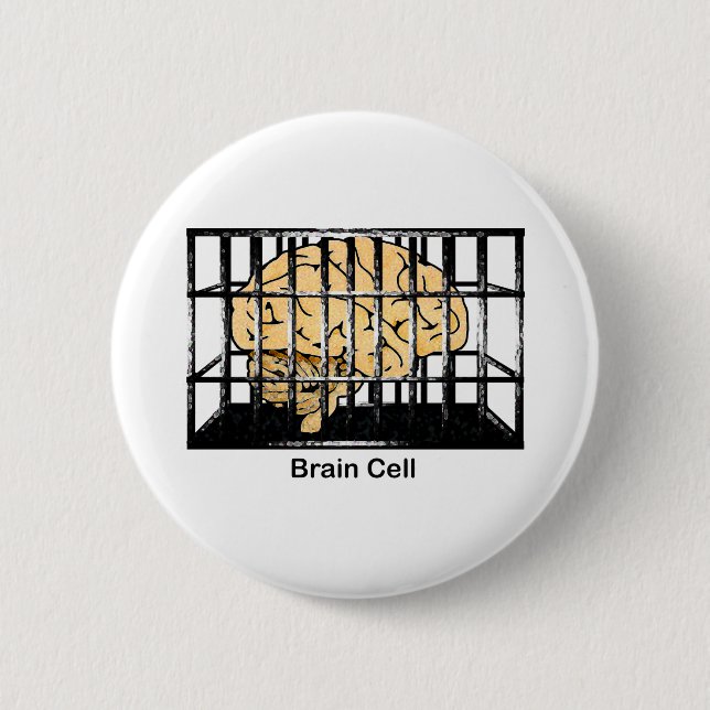 Brain Cell 6 Cm Round Badge (Front)