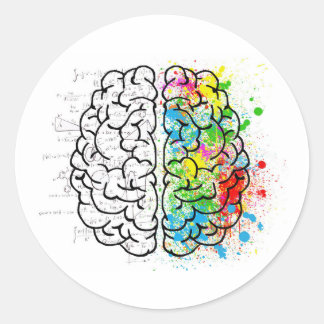 brain classic round sticker