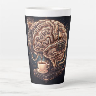 Brain Coffee Machine Latte Mug – Funny Neuroscienc