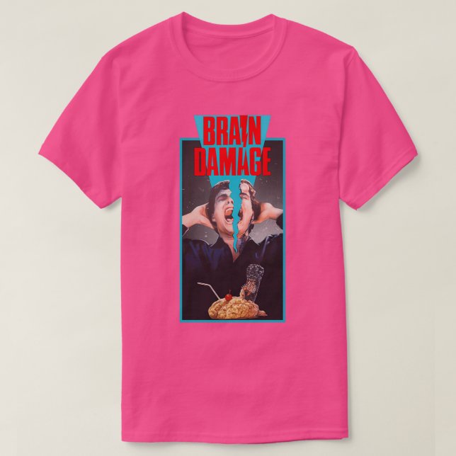 Brain Damage Busting Headache1988VHSGasm Video HOR T-Shirt (Design Front)