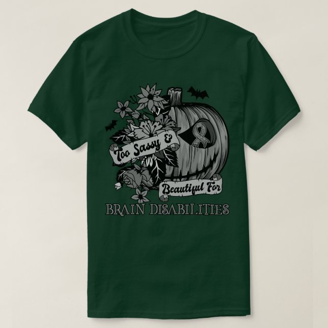 Brain Disabilities Awareness retro halloween scary T-Shirt (Design Front)