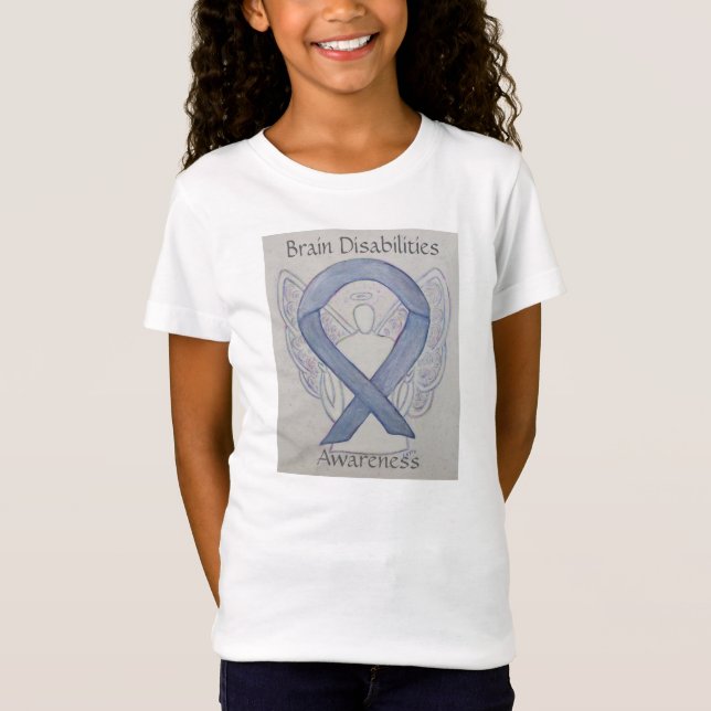 Brain Disabilities Awareness Ribbon Angel Shirt (Front)