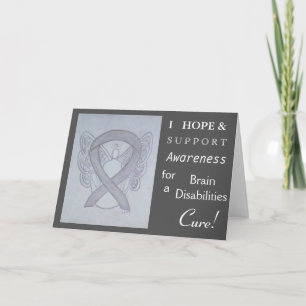 Brain Disabilities Awareness Ribbon Greeting Card