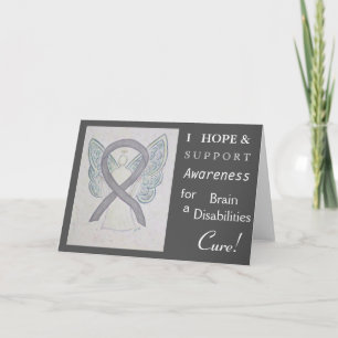 Brain Disabilties Awareness Ribbon Greeting Card