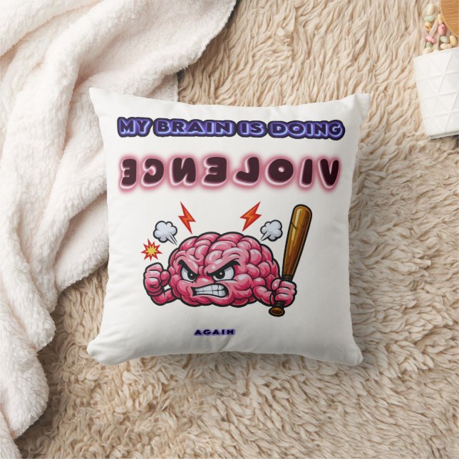 Brain Doing Violence Cushion (Blanket)