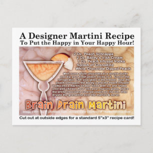Brain Drain Halloween Martini Recipe Postcard
