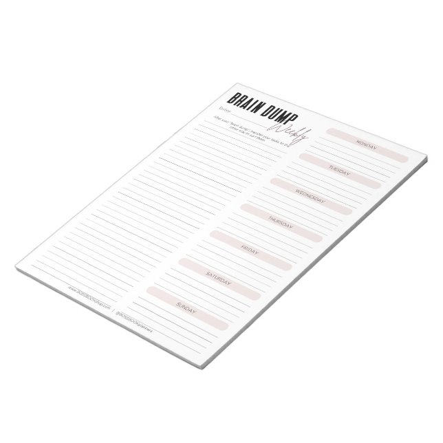 BRAIN DUMP | Blush Weekly Notepad (Angled)