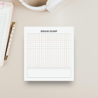 Brain dump grid paper  notepad