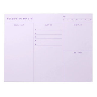 Brain Dump To Do List Notepad
