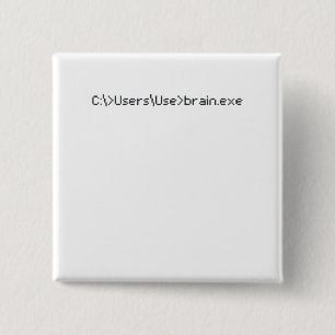 Brain.exe Fun Coder Programmer Computer 15 Cm Square Badge