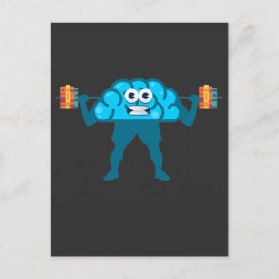 Brain Exercise Workout Reading Gym and Book Lover Postcard