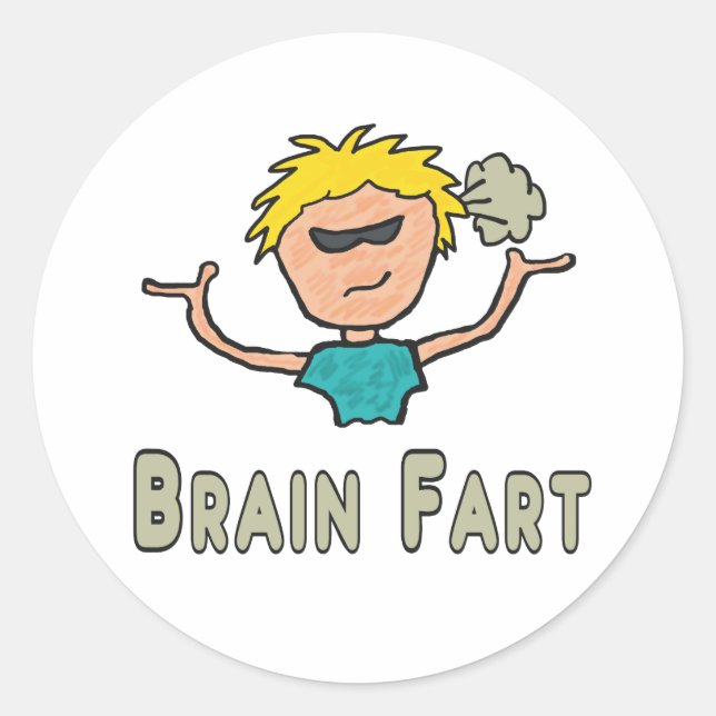 Brain Fart Classic Round Sticker (Front)