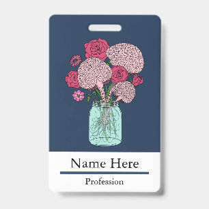 Brain Flower Bouquet ID Badge