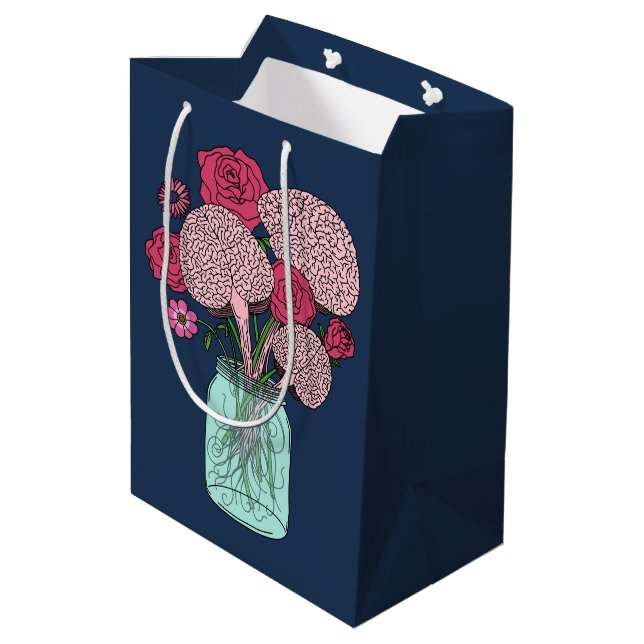 Brain Flower Bouquet Medium Gift Bag (Back Angled)