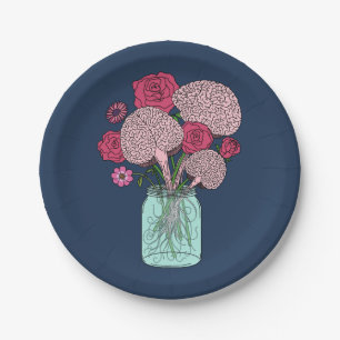 Brain Flower Bouquet Paper Plate