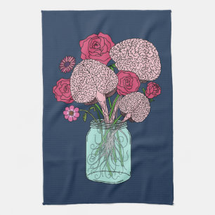 Brain Flower Bouquet Tea Towel