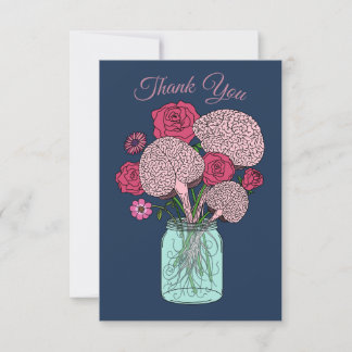 Brain Flower Bouquet Thank You Card