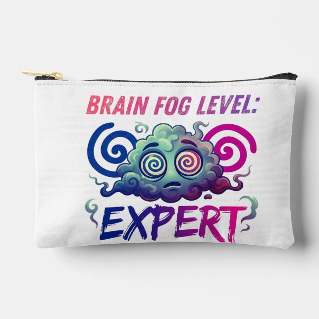 Brain Fog Level: Expert – Perimenopause Humour Accessory Pouch (Front)