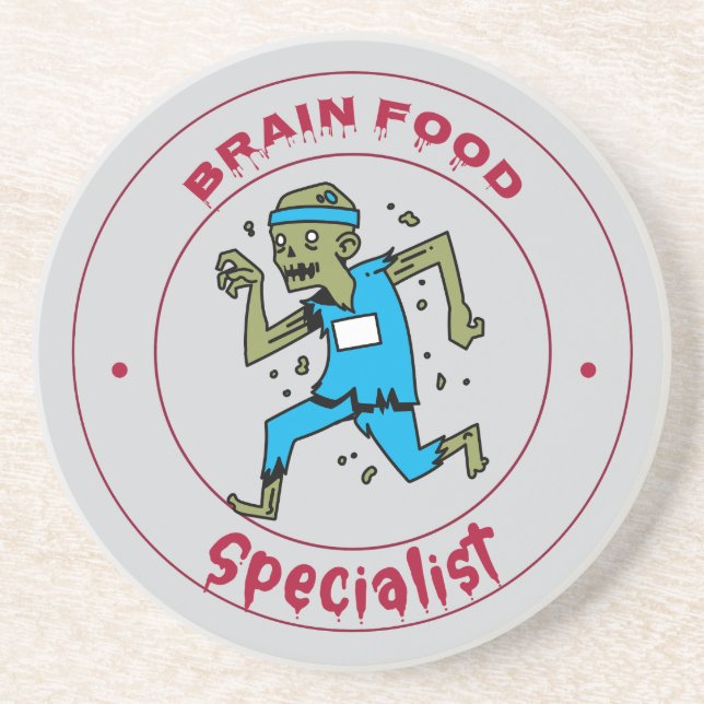 Brain Food Specialist zombie brain Coaster (Front)