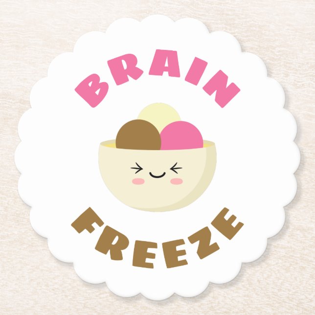 Brain Freeze Paper Coaster (Front)
