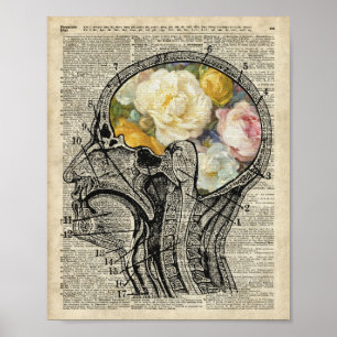 Brain Full Of Flowers,Nature Lover Dictionary Art Poster