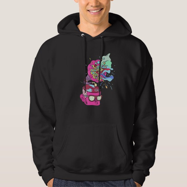 Brain Gramophone Mental Illness Depression Prevent Hoodie (Front)