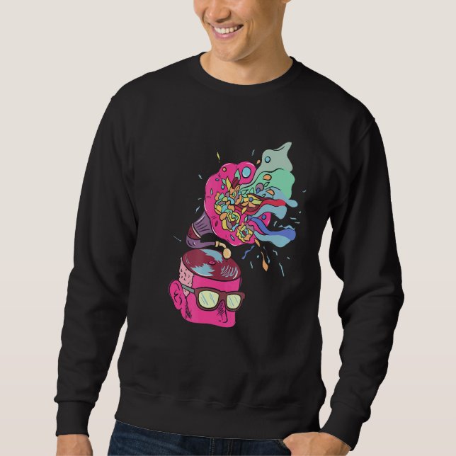 Brain Gramophone Mental Illness Depression Prevent Sweatshirt (Front)