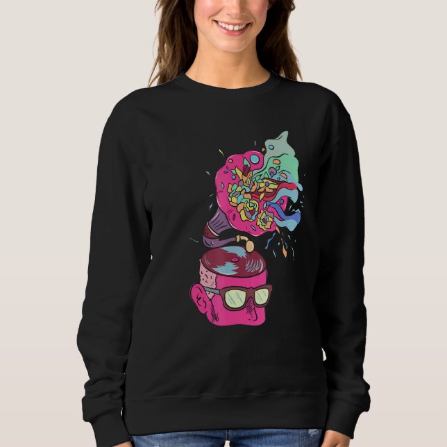 Brain Gramophone Mental Illness Depression Prevent Sweatshirt (Front)