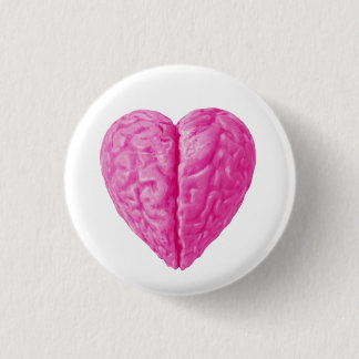 Brain Heart 3 Cm Round Badge