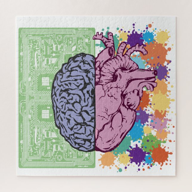 Brain heart balance emotion jigsaw puzzle (Vertical)