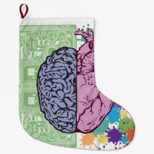 Brain heart balance emotion large christmas stocking