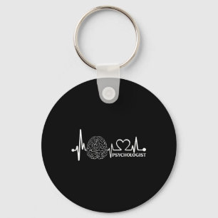 Brain Heartbeat Line Psychologist Mental Health Aw Key Ring