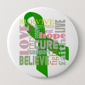 Brain Injury Green Ribbon Inspiring Pin / Button