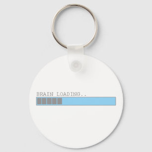 Brain loading funny mens boys or girls fun humor key ring