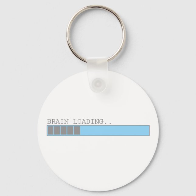 Brain loading funny mens boys or girls fun humor key ring (Front)