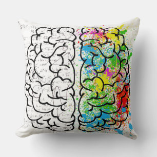 Brain mind psychology idea drawing cushion