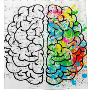 Brain mind psychology idea drawing shower curtain