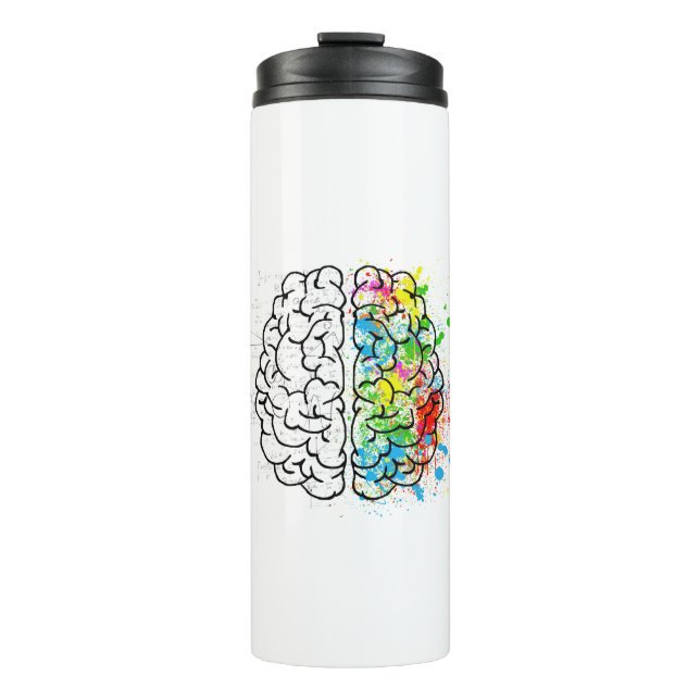 brain mind psychology idea drawing thermal tumbler (Front)