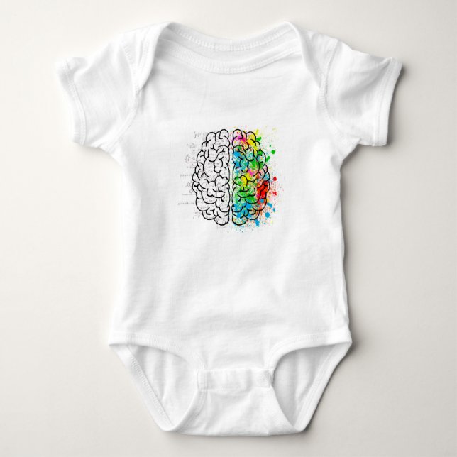 brain mind psychology idea hearts baby bodysuit (Front)