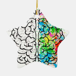brain mind psychology idea hearts ceramic tree decoration