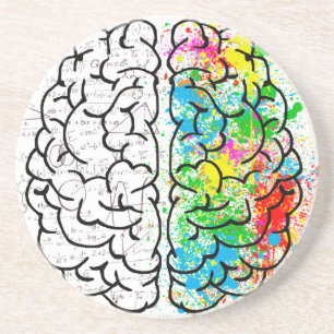 brain mind psychology idea hearts coaster